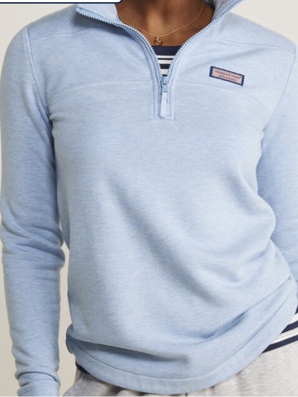 Vineyard Vines Pale Blue Quarter-Zip Pullover